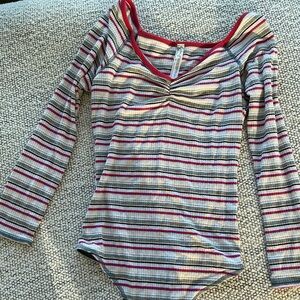 Free People striped bodysuit